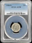 1908-D 10C Barber Dime PCGS AU58