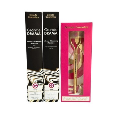 Grande Cosmetics GrandeDRAMA Peptide Mascara Duo 0.32 oz w/Separator.