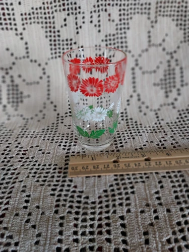 1950s RETRO COLLECTIBLE KRAFT FOODS SWANKY SWIG BACHELOR BUTTONS JUICE GLASS:
