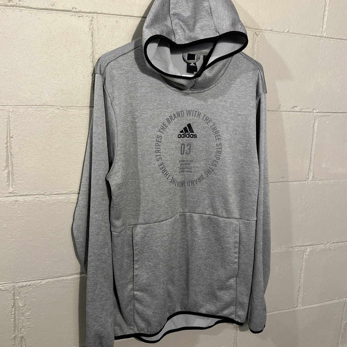 Adidas The Brand With Three Stripes Sweater Adult Medium Gray