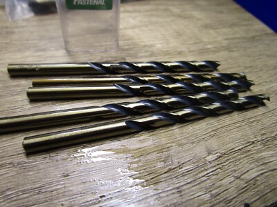 (5) 3/16'' HSS 135° Split Point Black & Gold Finish FMT  Jobber Drill