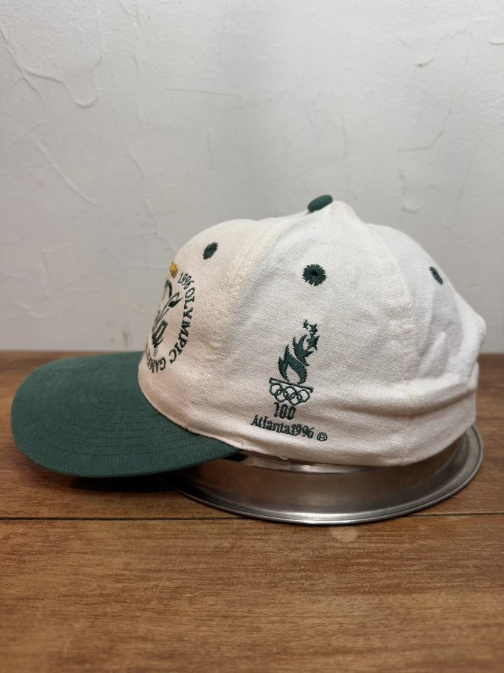 Vintage Atlanta Olympics 1996 Coca Cola Snapback Hat Cap 90's Green Gold Logo - Image 2 of 4
