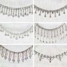 Rhinestone Trimming Tassel Diamante Fringe Chain Crystal Beaded Sewing Craft