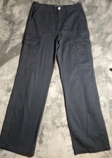 Zara Cargo Pants Wide Leg Dark Gray Multiple Pockets Women's Size 6