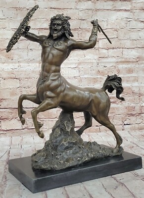 Überwältigend Bronze Centaur Auf Große Solid Marmor Basis Kunst Dekor Skulptur