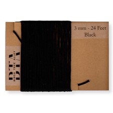 24 Ft Radio Dial Cord String 288" BRAIDED 3mm BLACK for Vintage Radio Tuner