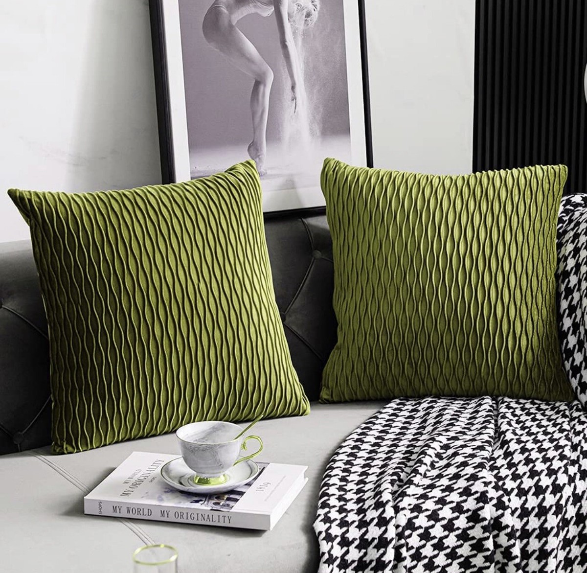 Throw Pillows Cases DEZENE 20x20 Moss Green