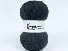 4-Skein Lot Gonca Yarn Light Acrylics 4x100g/300m Dark Grey