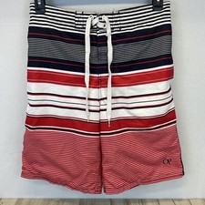 Ocean Pacific Swim Trunks OP Mens Board Shorts Sz S/CH 28-30 Draw Strings Logo