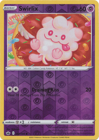 SWIRLIX 067/198 CHILLING REIGN POKEMON (REVERSE HOLO, NM)