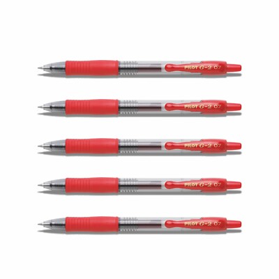 Pilot G2-07 Gelschreiber rot - 5er-Set