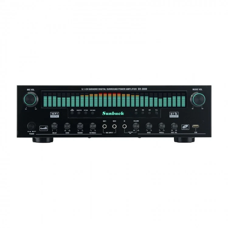 SR-3800 1000W 220V amplificador Bluetooth karaokê amplificador de potência surround digital - Imagem 3 de 4