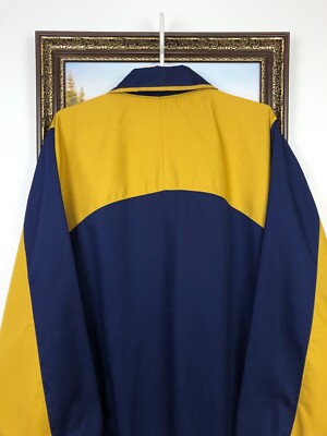 藤枝明誠asics 1983年設立 ジャケット ネイビー/イエロー　XL Vintage 90's Asics Sunderland Football Jacket Soccer Track Top
