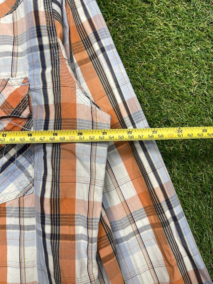 True Religion Shirt Kids 3XL Plaid Flannel Pearl Snap Western Work Mens Large - Image 2 of 4