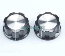 10Pcs 16mm Top Rotary Knobs Black Silver Tone for 6mm Dia.Shaft Potentiometer