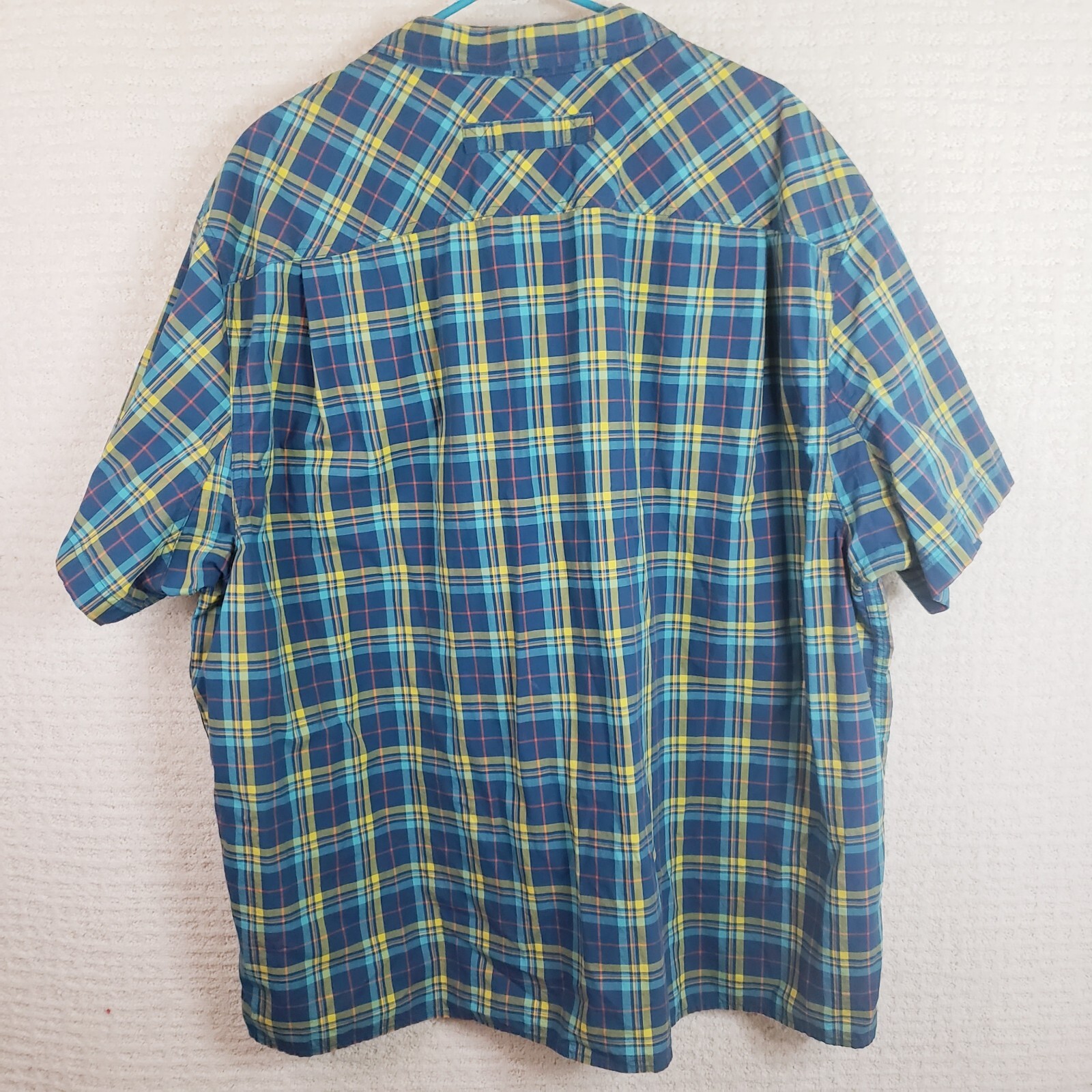 Duluth Trading Untucked Men's Size 2XL Blue Multicolor Plaid SS Button Relaxed image 6