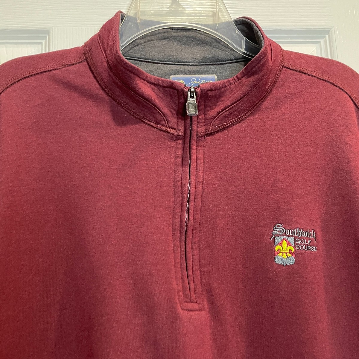 Jack Nicklaus 1/4 Zip Pullover Men XL Golf Sweatshirt Red