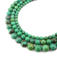 Green Turquoise Faceted Round Beads 4mm 6mm 8mm 10mm 15.5" Strand