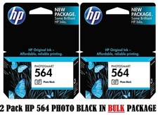 2 pack Genuine original HP 564 Photo Black CB317WN Printer Ink Cartridge OEM NEW