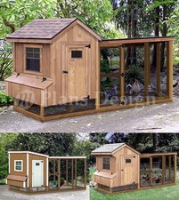 Chicken Coop with Lean-to Kennel, Two in One Combo Project Plans Instructions 