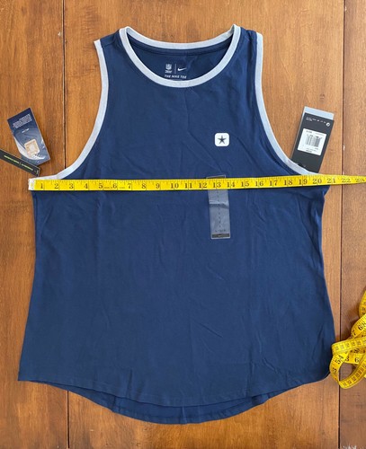 Womens NIKE DRI FIT DALLAS COWBOYS HIGH NECK SLEEVELESS TANK Blue NWT Large - Picture 12 of 12