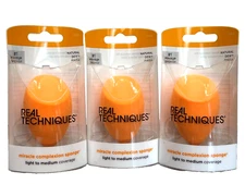 3x REAL TECHNIQUES MIRACLE COMPLESION SPONGE Light to Medium Coverage NEW
