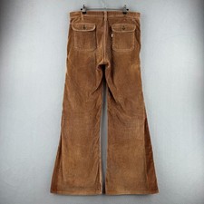 Vintage 70s Levis Bell Bottom Pants Mens Fits 34x31 Brown Corduroy Flare Talon