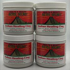 4PK Aztec Secret Indian Healing Clay  Deep pore Cleansing  1 LB EA EXP 12/26 