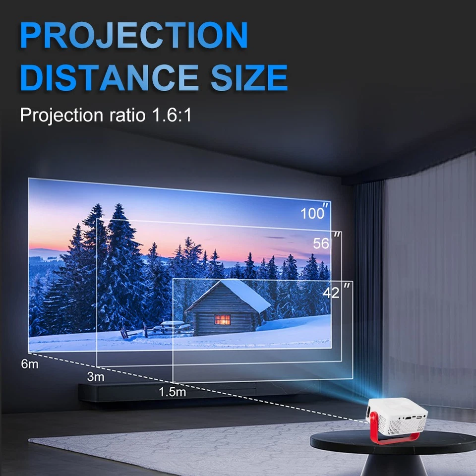 Wifi Home Portable M60 Projector HD 1080P Multi-language - Image 2 of 4