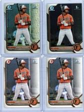 4 * DARELL HERNAIZ * 2022 1ST BOWMAN CHROME MOJO REFRACTOR RC + BASE RC'S