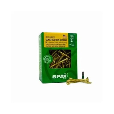 Spax 152340 10 x 2 in. Flat Head T-20 Plus Partial Thread Yellow Zinc Interio...