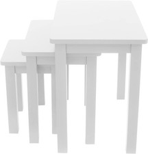 Aurotrice Nest of Table Wood 3 Tables Side End Coffee Table Home Office Living 