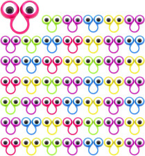 JOVITEC 48 Pcs Eye Finger Puppets Toys Set Eyeball Rings Eye on Rings for Kids G