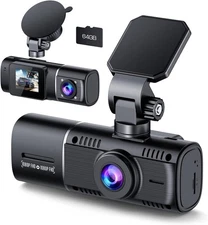 Dual Dash Cam TOGUARD HD Both 1080P Front Inside Cabin Car Camera Night Vision