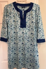 Cabana Life XL Dress Blue Floral & Paisley Stretch Active Beach Pool