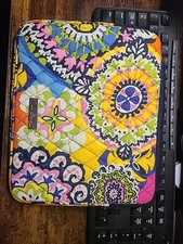 Vera Bradley Tablet/Book Cover Zip Case 10.5" X 8.5" Multi Color