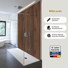WALLando Premium Duschr&uuml;ckwand Holzoptik &ndash;Einfach zu montierende Wandverkleidung