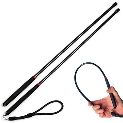 21-Inch Riding Crop 2-Piece Set, Black Horse Whip with Non-Slip Grip, Wrist 