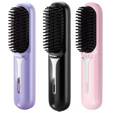 Travel Friendly Cordless Hair Straightener Brush Rechargeable Styling Comb