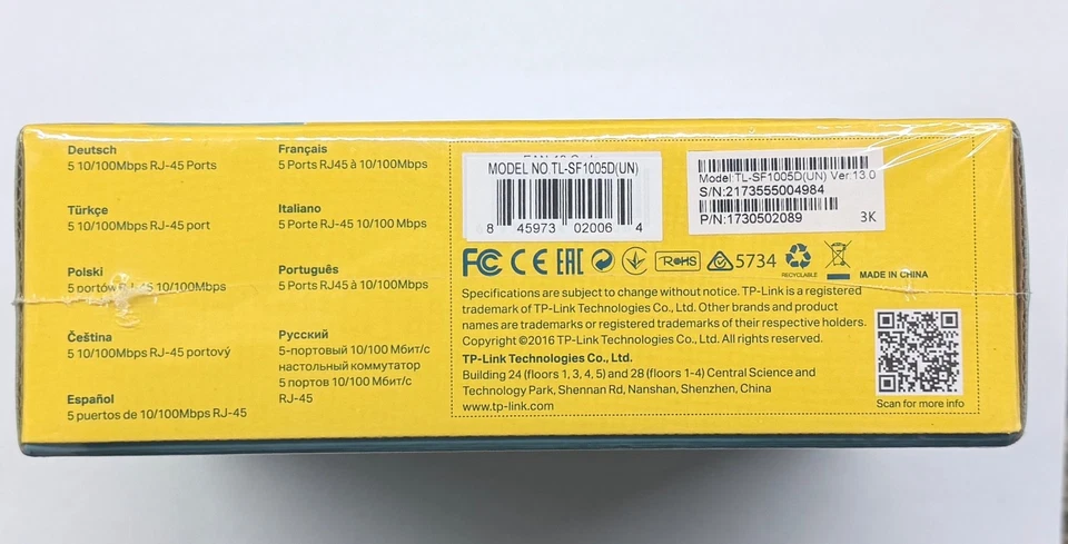 TP-LINK TL-SG1005P 5-Port Desktop Switch - Brand New - Unopened - Image 4 of 4