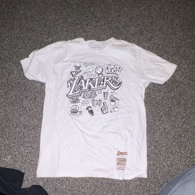 Mitchell & Ness Los Angeles Lakers NBA White Graphic T-Shirt Size L