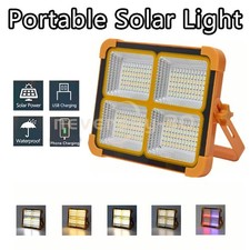 Portable LED Solar Work Light USB Rechargeable Emergency Worklight Security Lamp