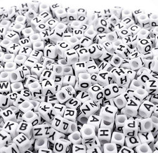 700PCS White Letter Beads Alphabet Beads for Making DIY 6mm Premium Acrylic
