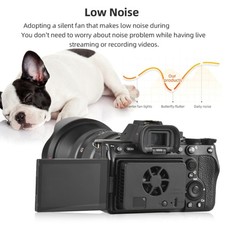 Camera Cooling Fan Automatic Temperature Control for R5/R10/R50 90D Black