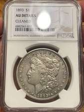 1893-P Morgan Silver Dollar, NGC AU Details, Rare Mint, Very Pretty Coin