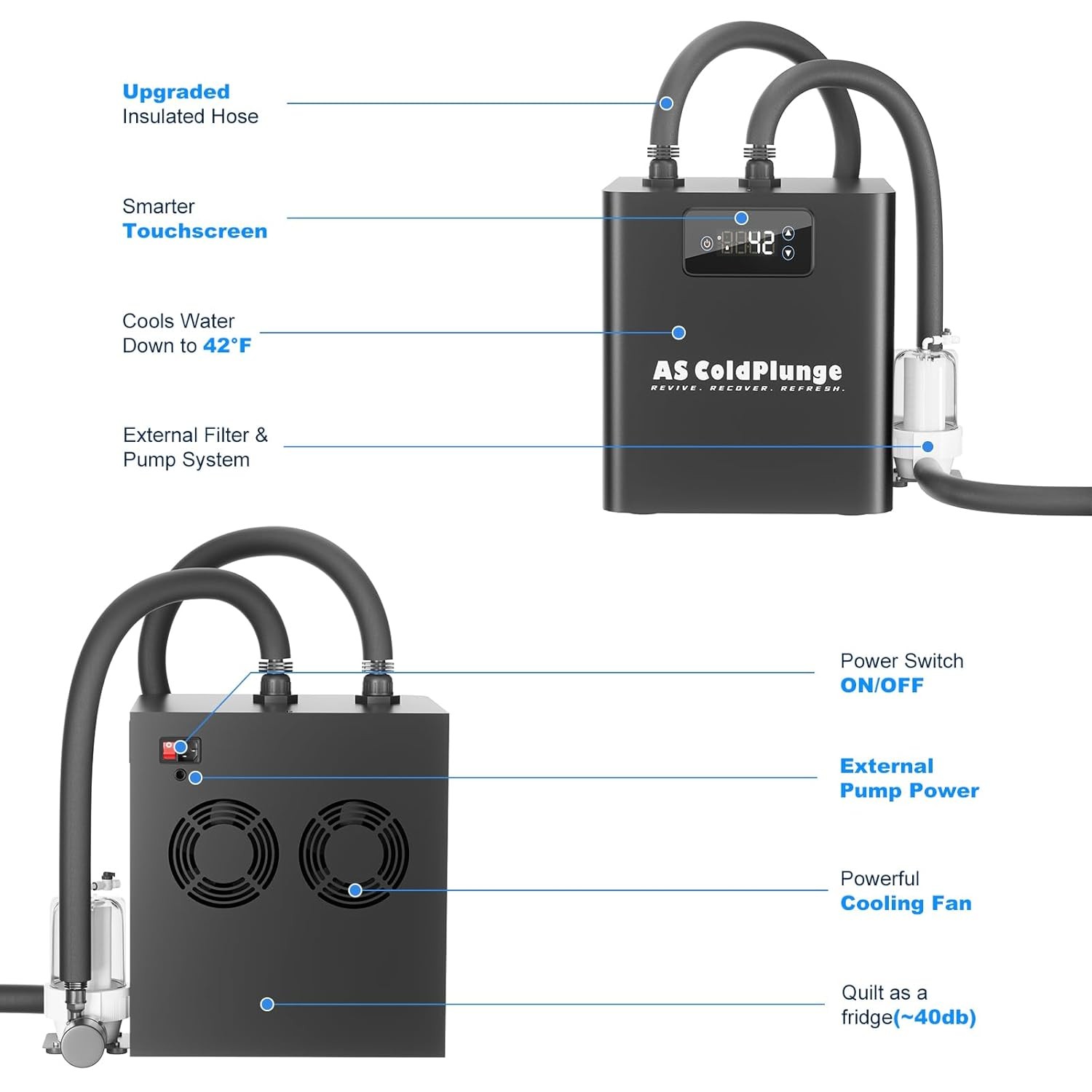 1/3 HP Water Chiller 79 Gal Ice bath Cold Plunge Cooler Cooling System with Pump