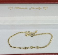 18k Solid Yellow Gold Shiny Beaded Italy Bracelet. 3.09 Grams. 6.5 To 7