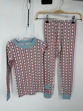 NWT Hanna Anderson Sleepwear Pajama Set Kids 5 Multicolor 100 Organic Cotton
