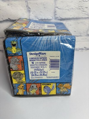 VTG Pokemon Party Napkins Lot of 9 Sealed DesignWare Gen 1 Pikachu Charmander