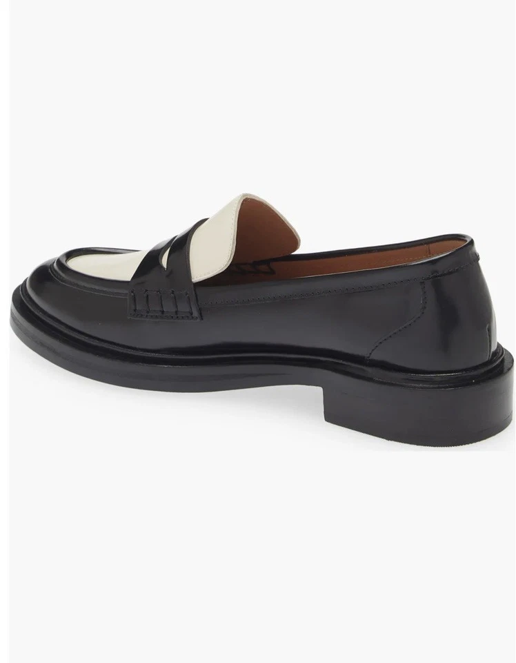 Mocasín Madewell The Vernon en cuero negro y marfil NM083 talla 7,5 Foto 2 de 4